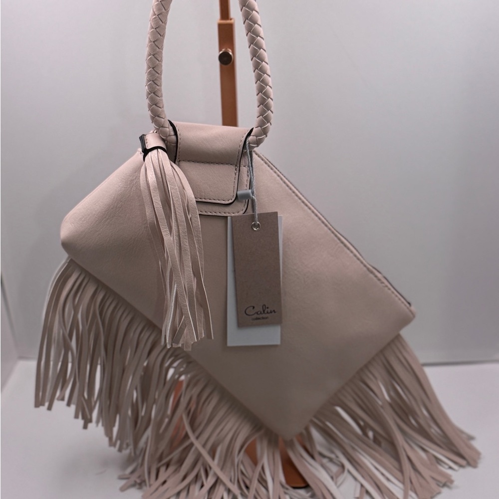 Cream Fringe Women Bag